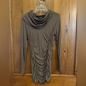 Karen Kane Brown Ruched Long Sleeve Top